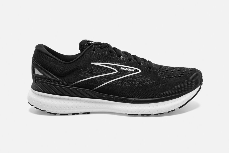 Brooks Glycerin GTS 19 Road Running Shoes Womens - Black/White - KJFYQ-9135